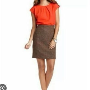 SALE Loft colorblock orange and tweed dress size xsp